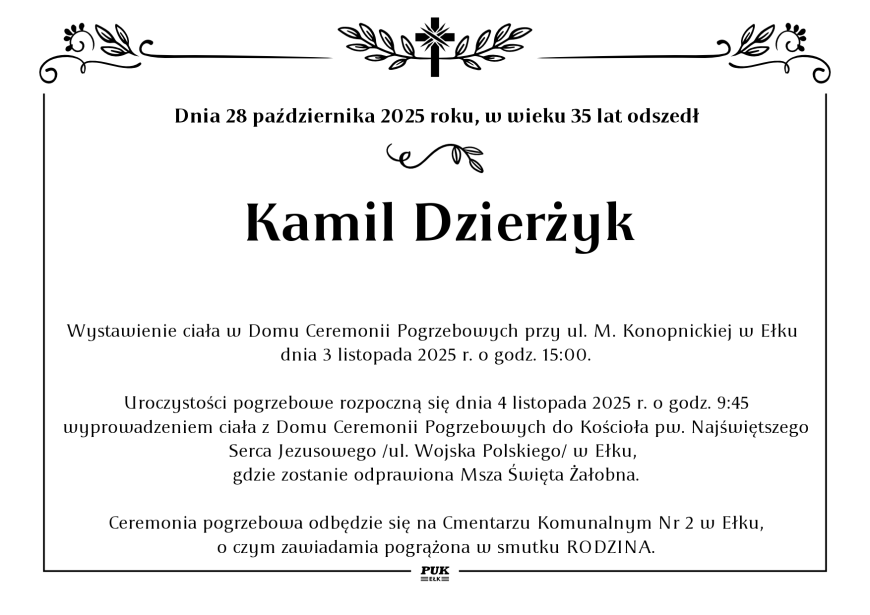 Kamil Dzierżyk - nekrolog